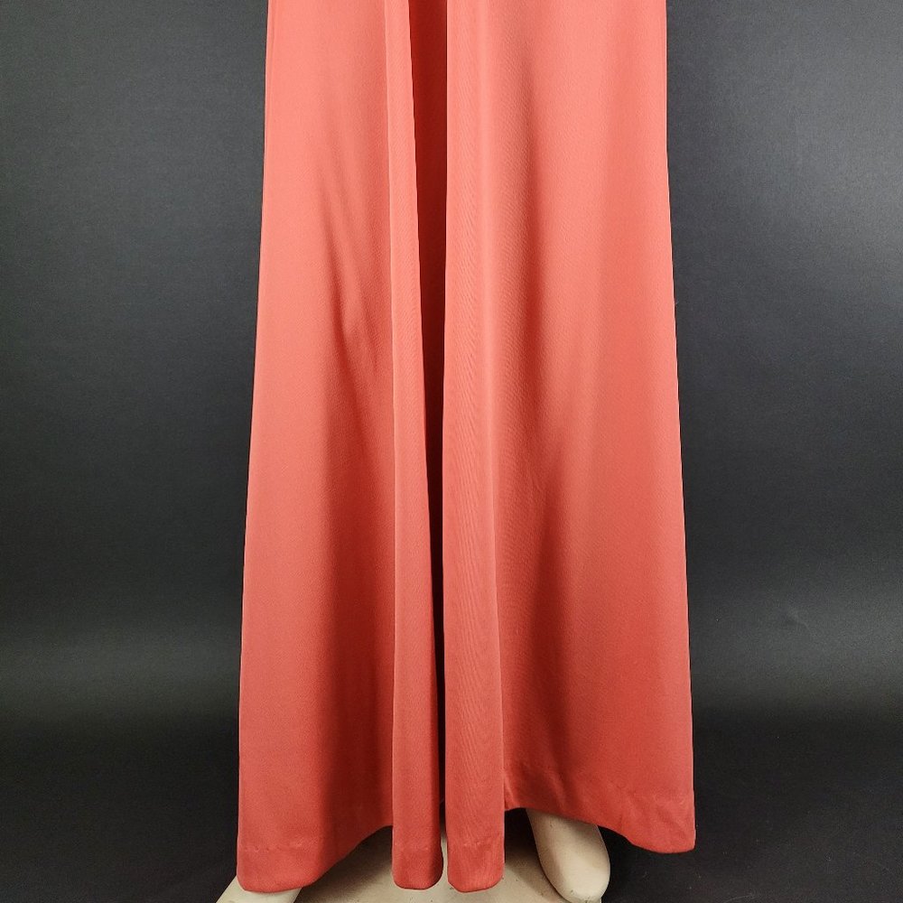 burnt orange halter dress